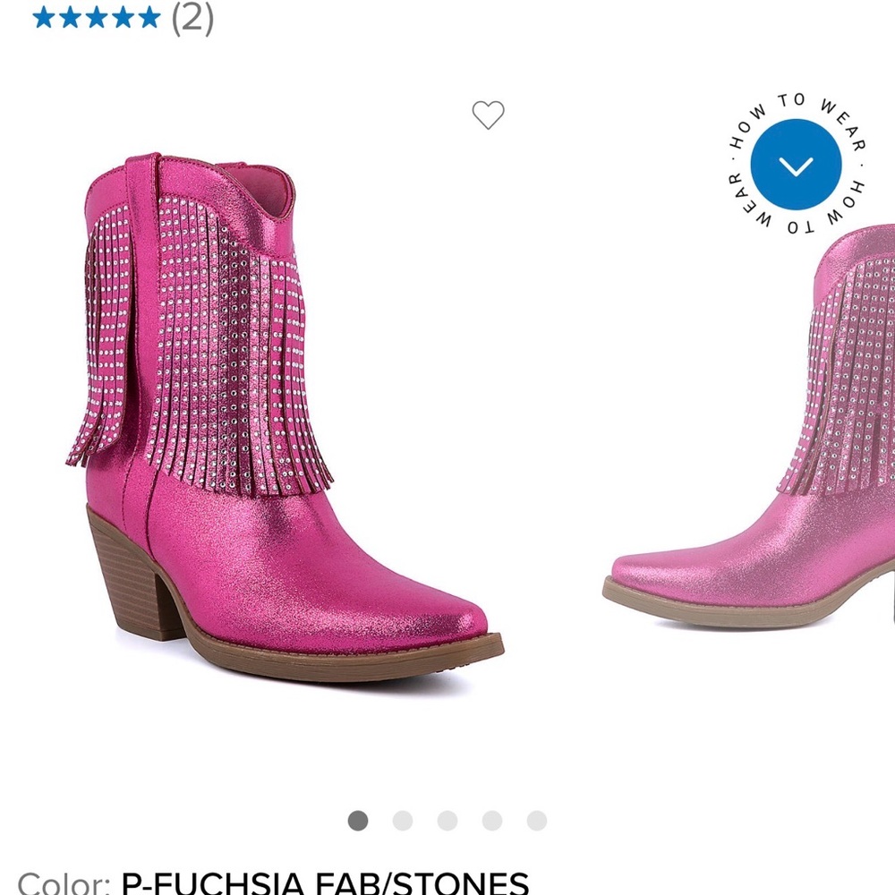 Fuchsia Fringe Western Boots